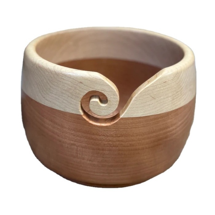 Handmade Wooden yarn bowl label custom yarn bowl Knitting and Crocheting Accessories Kit Organizer for Export new look