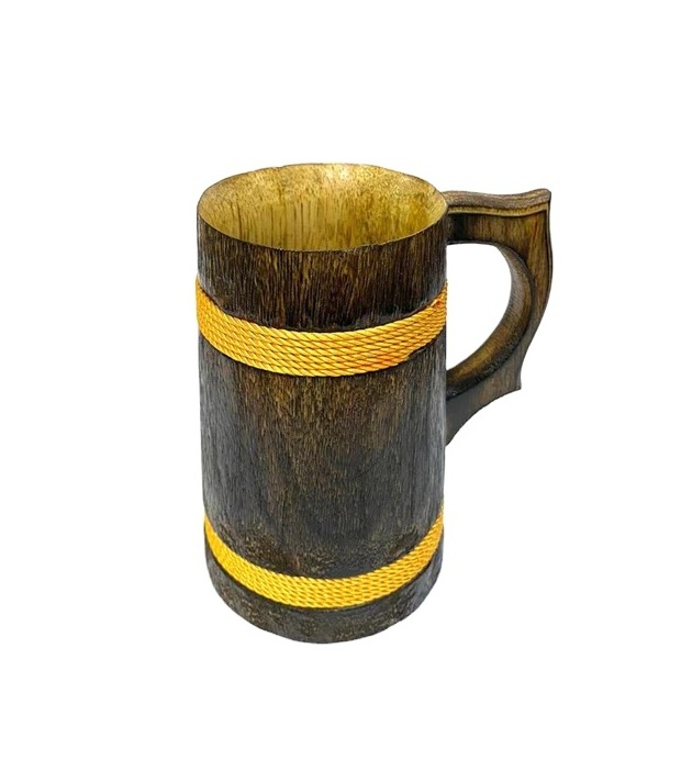 Wooden beer mug classic table top coffee mug for hotel room restaurant office tea coffee mug desk tabletop wooden item