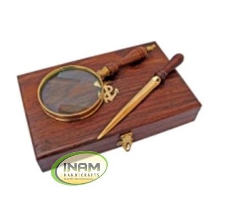 Best quality handmade design sheesham wood  magnifine glass/ knife  with wooden box handmade