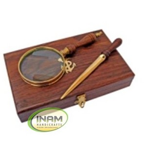 Best quality handmade design sheesham wood  magnifine glass/ knife  with wooden box handmade