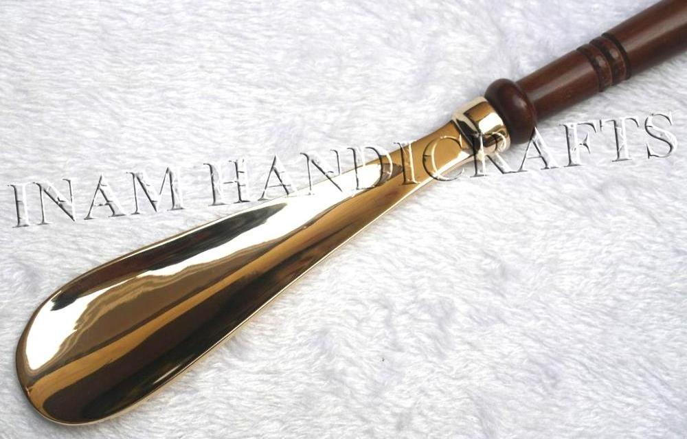 Beautiful and designer Swan handle Shoe Horn, Designer Horse Wooden and Brass Spoon Lifter / Shoe horn