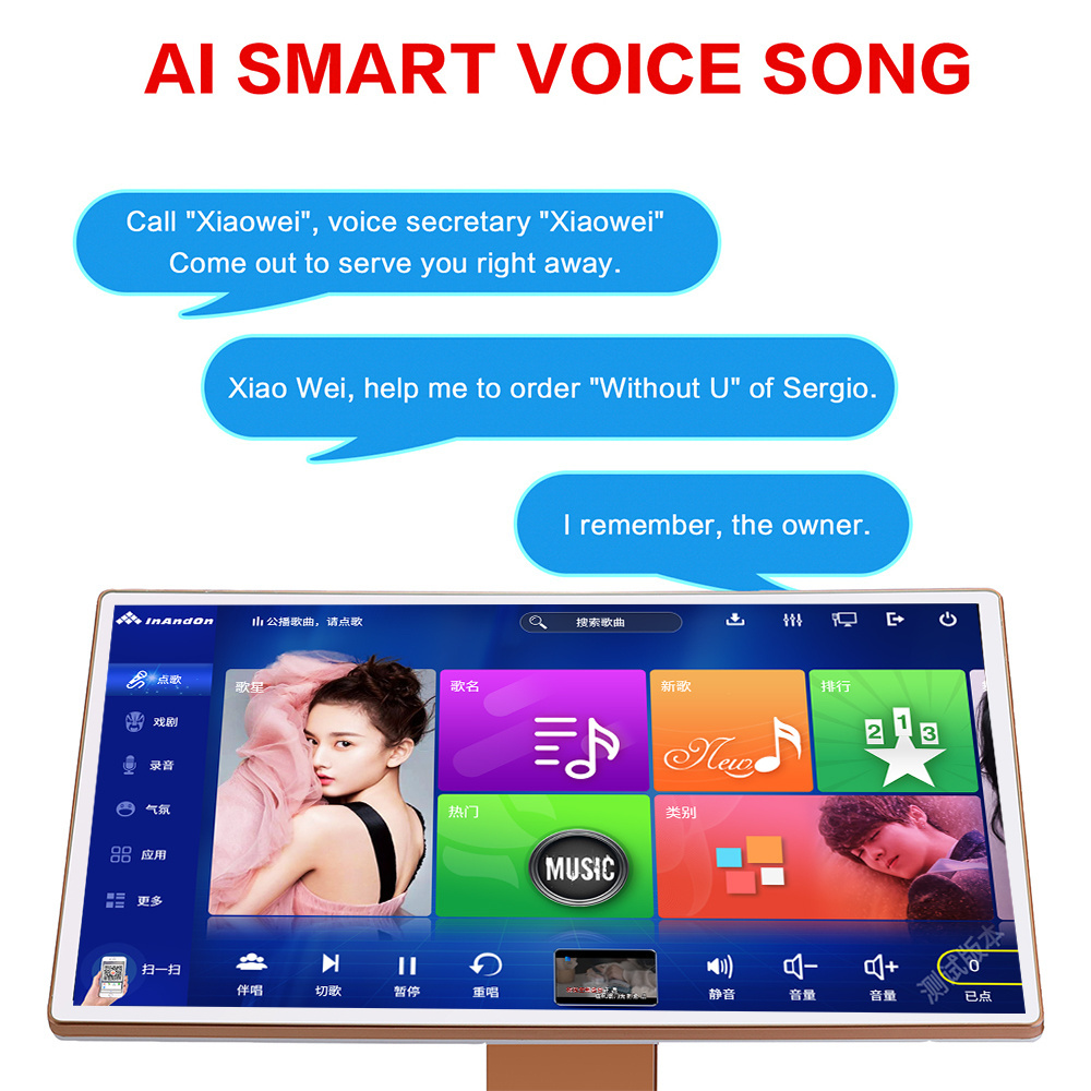 Karaoke Player Touch Screen 6TB  with Wireless Microphone Professional KTV Karaoke Machine Juke Box Karaoke Machine System