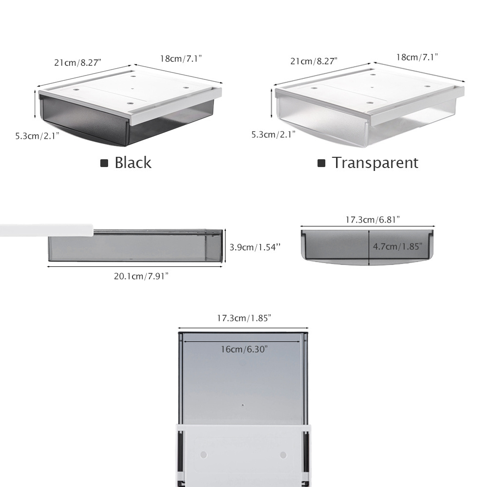 INAOUT Under Desk Drawer Organizer Slide Out Desk Drawer Attachment Plastic Desk Office Accessories