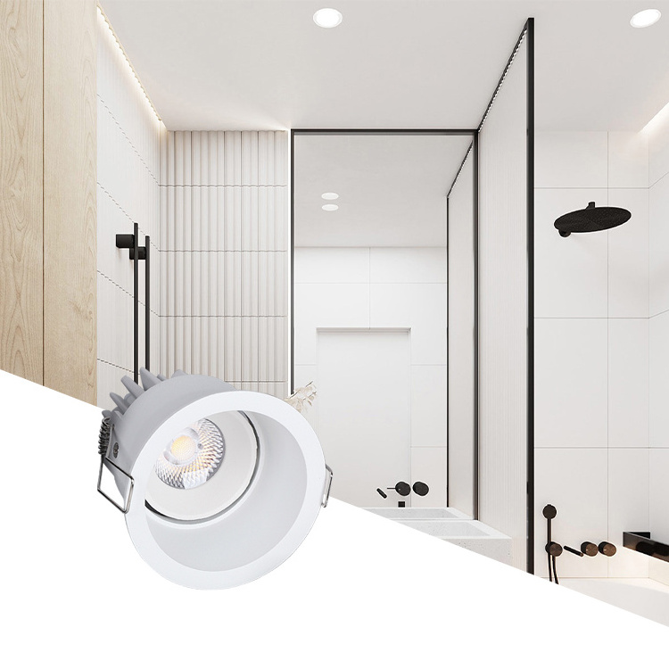 dali dimmable led cob downlight 8w adjustable ip65 anti glare recessed hotel down light