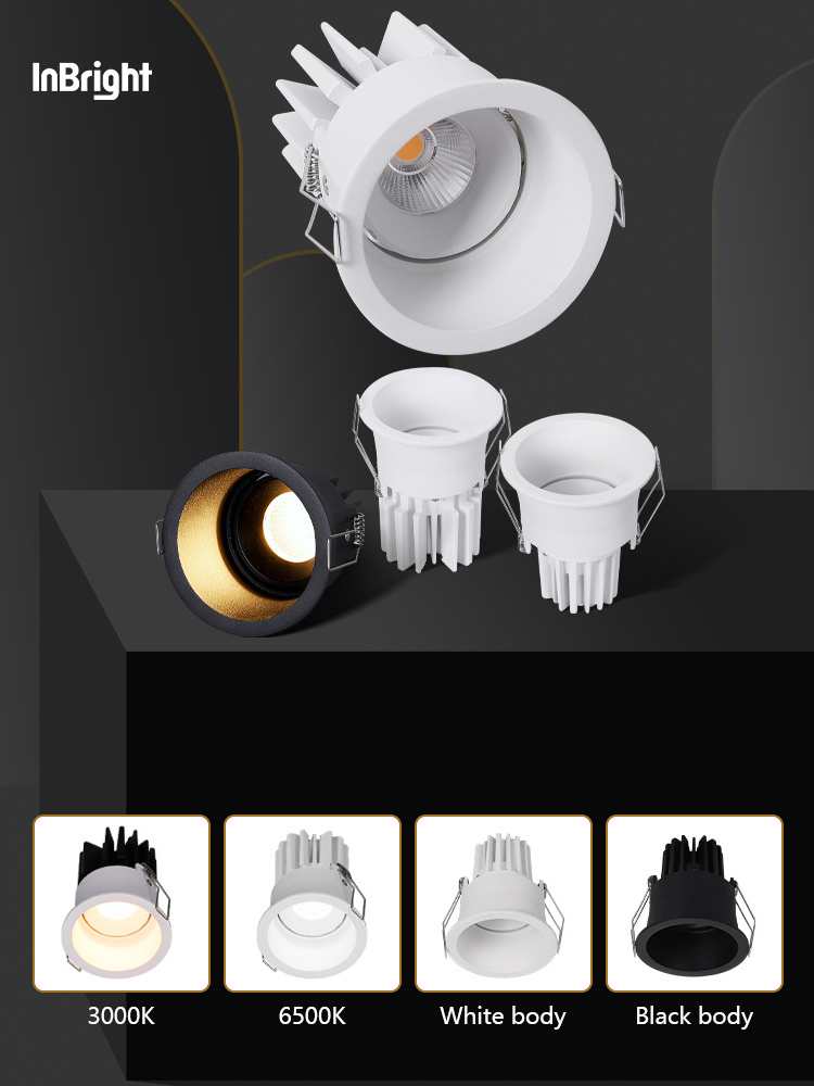 Adjustable Anti Glare 8W IP65 Waterproof COB LED Down Light Dimmable Ceiling Recessed LED Reflector Downlight