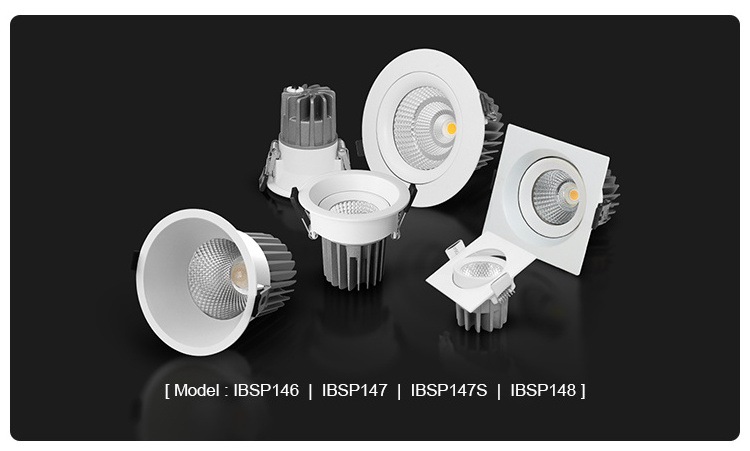 Residential Recessed LED Downlight 5W 7W 12W 20W 30W Adjustable Dali Dimmable Anti Glare COB Down Light