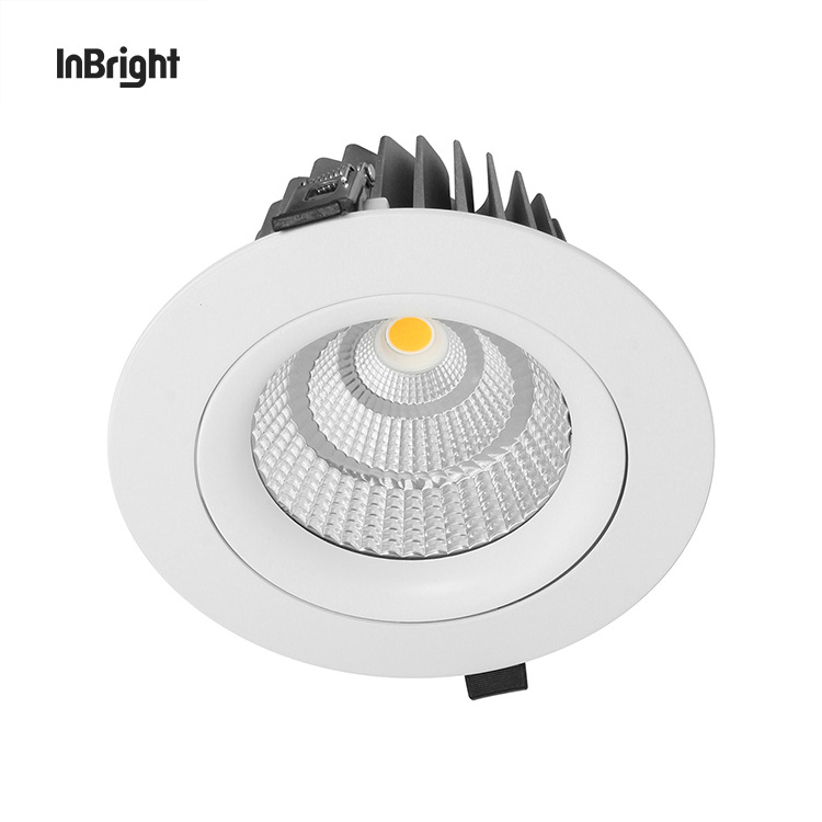 Residential Recessed LED Downlight 5W 7W 12W 20W 30W Adjustable Dali Dimmable Anti Glare COB Down Light