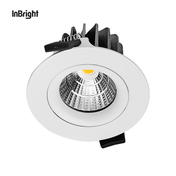 Residential Recessed LED Downlight 5W 7W 12W 20W 30W Adjustable Dali Dimmable Anti Glare COB Down Light