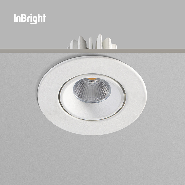 Indoor Die Cast Aluminum Ceiling Recessed Adjustable IP65 Down Light 8W Dimmable COB LED Downlight