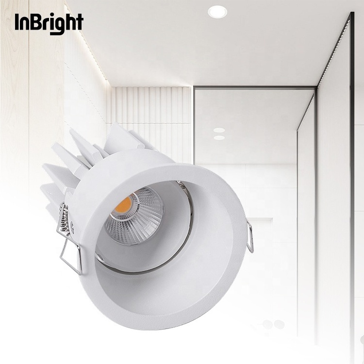 Indoor Antiglare Reflector LED Ceiling Spot Light IP65 Waterproof White Black Round COB Downlight 10W 12W 15W LED Spotlight