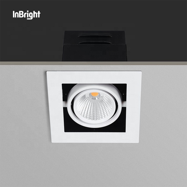 Double Heads Down Lights LED Ceiling Light 10W 20W 30W Multiple LED COB Recessed Anti-Glare Grille Downlight