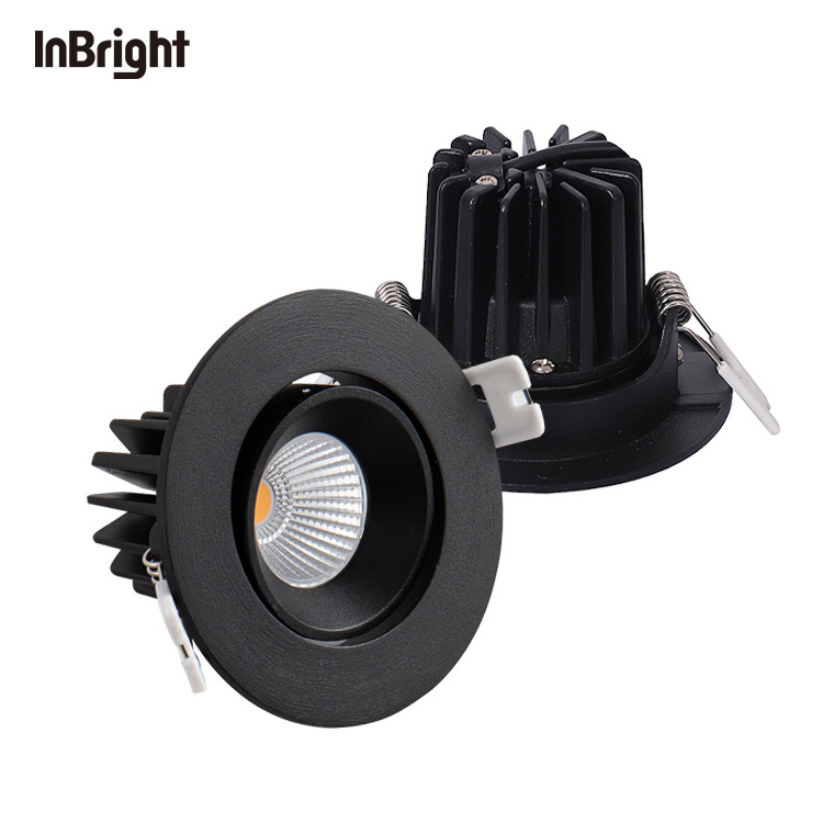 White Black Recess LED Down Light Adjustable IP65 Waterproof Anti Glare 8W COB Downlight