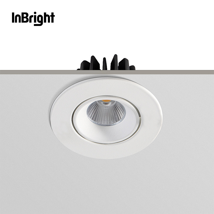 Indoor Die Cast Aluminum Ceiling Recessed Adjustable IP65 Down Light 8W Dimmable COB LED Downlight