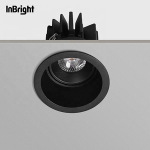 Indoor Antiglare Reflector LED Ceiling Spot Light IP65 Waterproof White Black Round COB Downlight 10W 12W 15W LED Spotlight