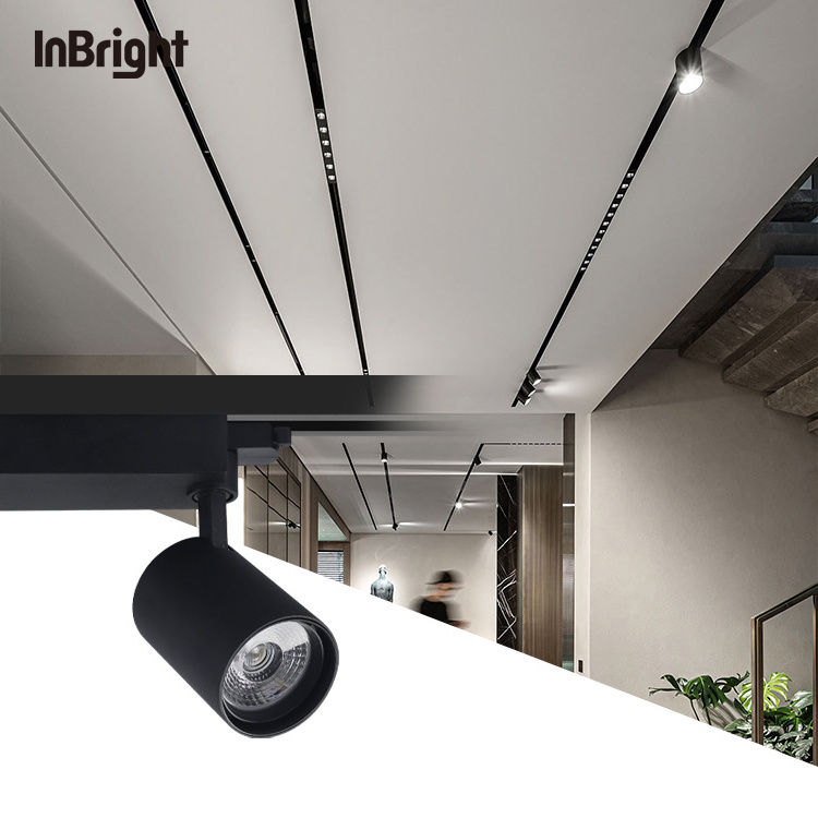 50w Black Ceiling COB LED Track Spot Rail Lighting Adjustable Dimmable Anti Glare Focus Tracklight