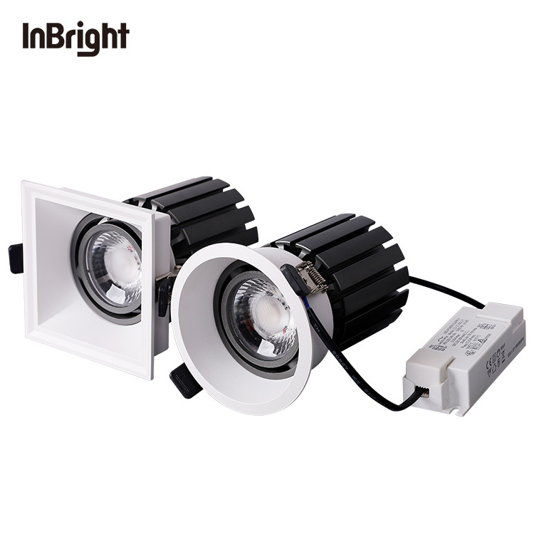 dimmable recessed led down light 7w 10w 20w 30w hotel double head led rectangle ceiling downlight