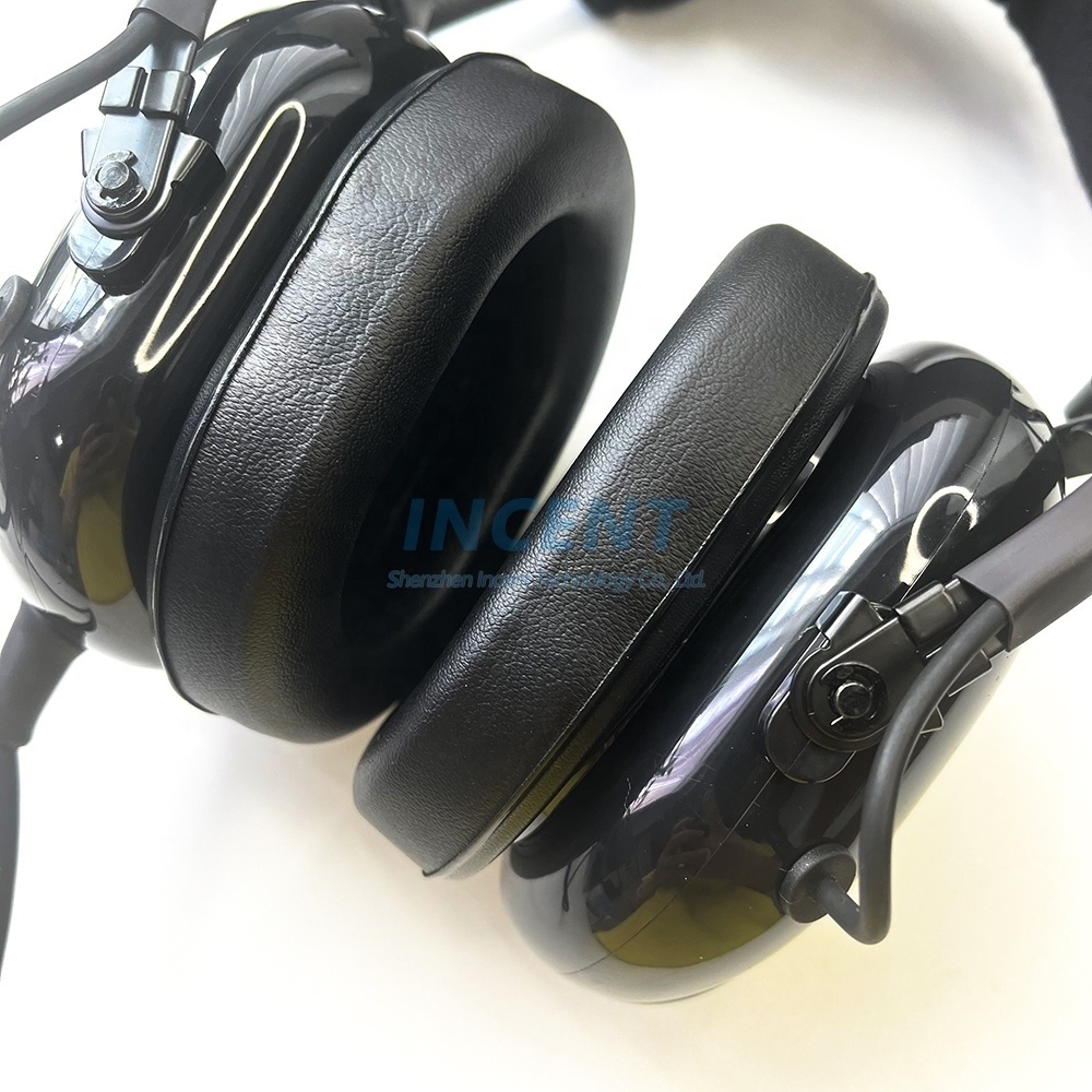 Black Noise Cancelling Aviation Helicopter headset Noise Reduction Pilot Aviation Headset With 3.5mm Cable for PC Computer