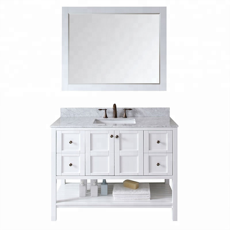 Europe classical solid wood double sink bathroom vanity