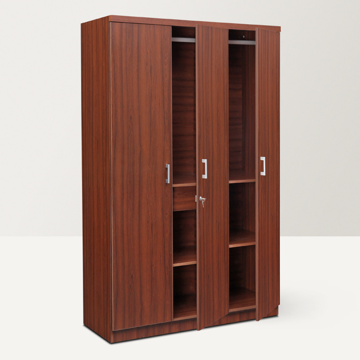 Good price factory customized 3 doors wooden MDF corner wardrobe for bedroom set