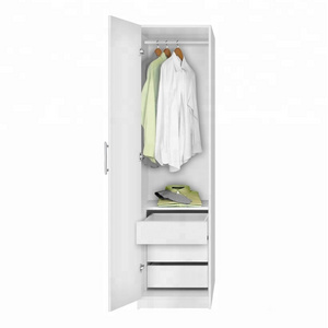 UK hot sale wooden narrow white wardrobe for small space