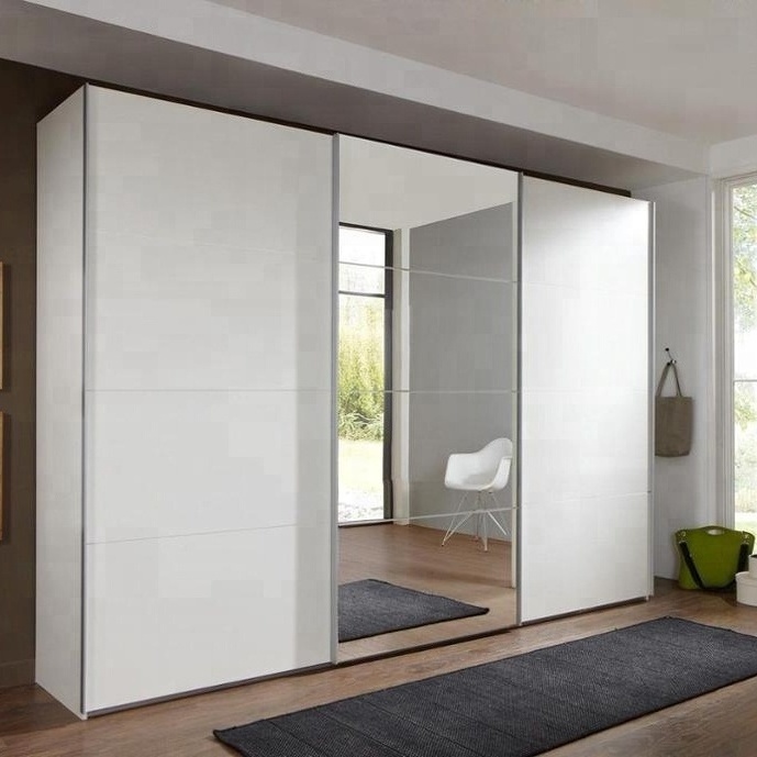 Cheap mirror door wardrobe with sliding doors