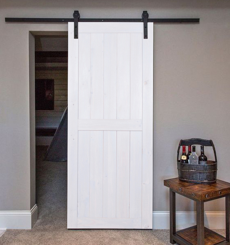 Classic barn doors match with USA standard lock for hotel bedroom /sliding door system with flat tract