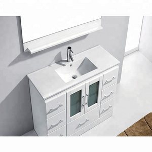 Modern 48" Spanish single sink white painted rv used bathroom cabinets with craigslist