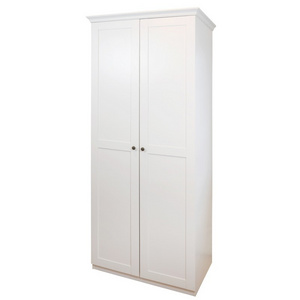 Best sale white shaker door two doors wooden furniture wardrobe with shelves