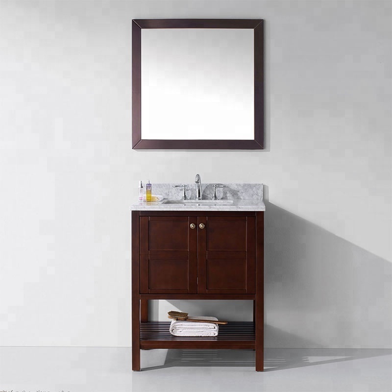 Europe classical solid wood double sink bathroom vanity