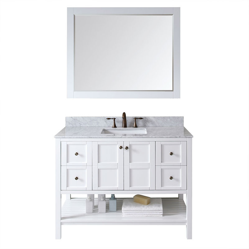 Popular modern white towel storage cupboard wood bathroom cabinet furniture with drawer design