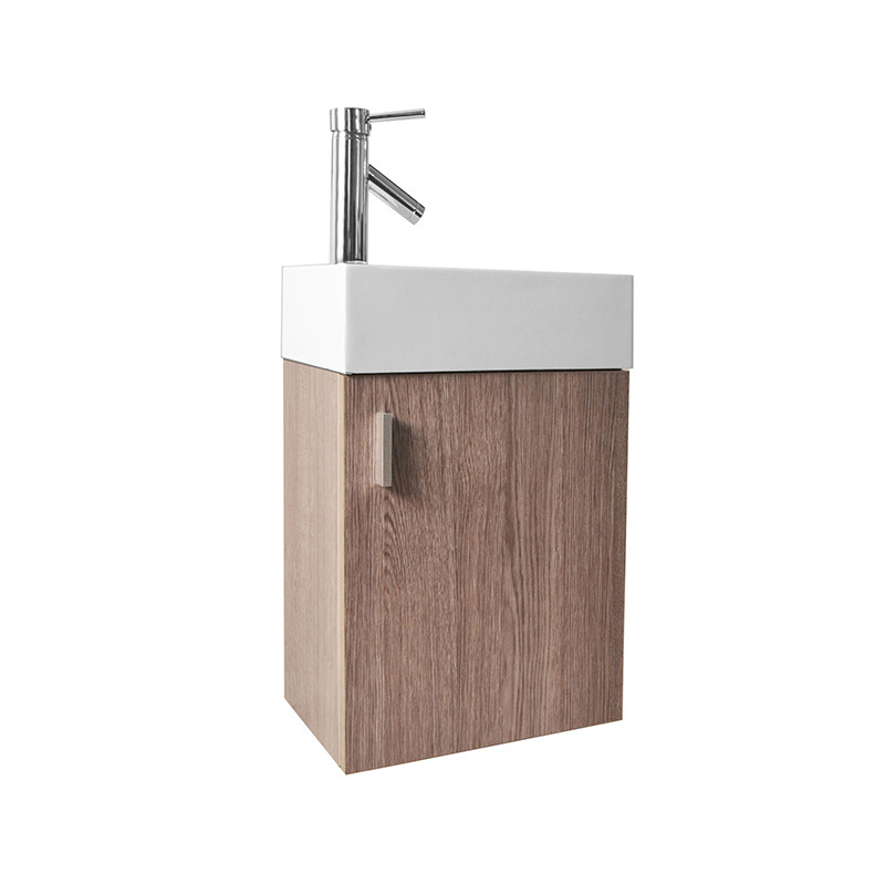 Promotion small corner vanity hanging 18 inch bathroom cabinet with flat pack