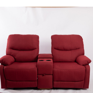 High quality love 2 seater sofa set furniture electric recliner with red linen cover