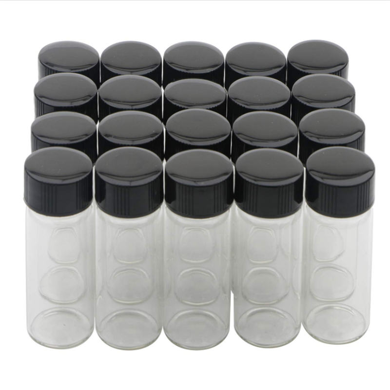 Premium 10ml 15ml 20ml 30ml Clear Round Glass Vial Small Glass Tube with Screw Cap