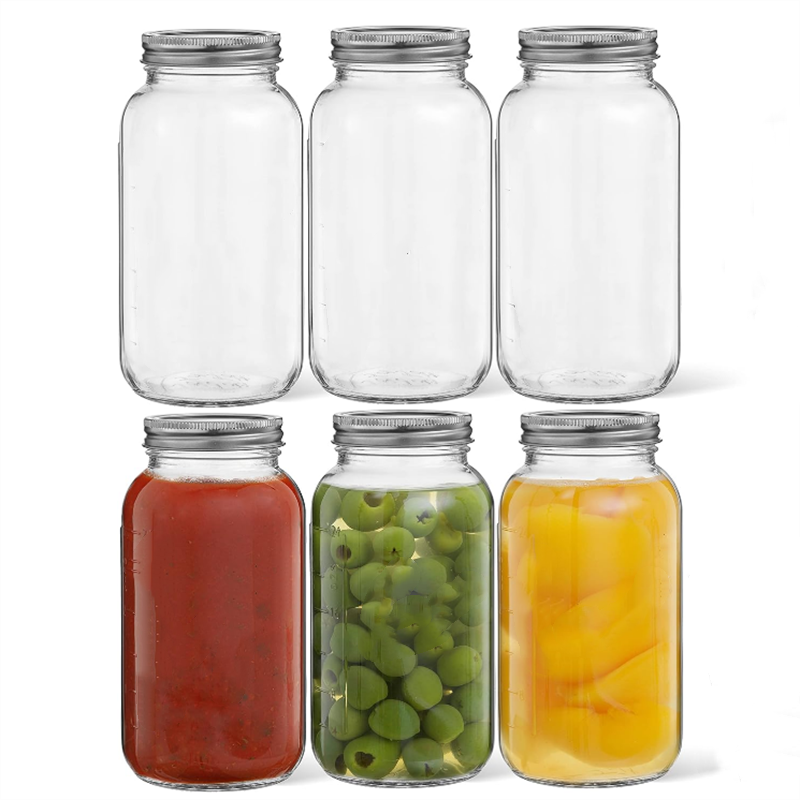 32oz Regular Mouth Glass Jars with Lid Airtight Container for Pickling Canning Home Decor