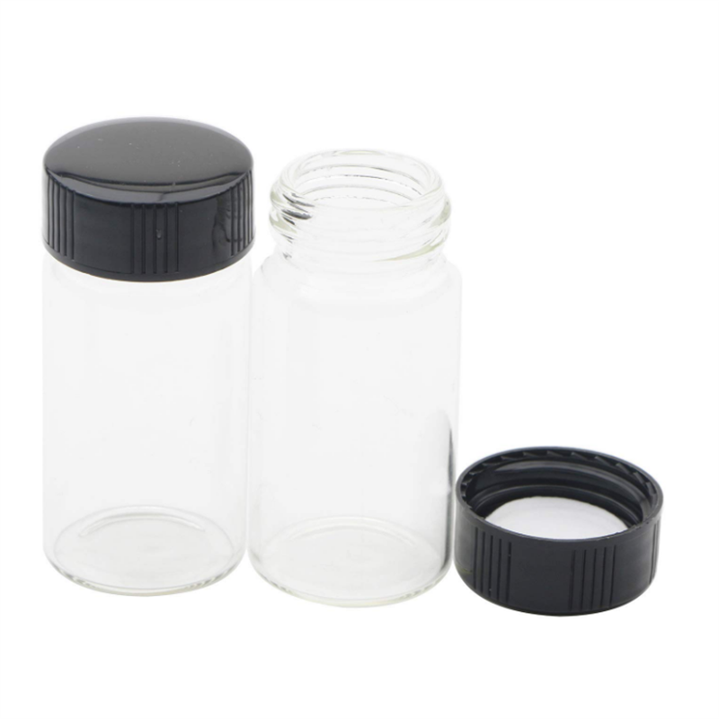 Premium 10ml 15ml 20ml 30ml Clear Round Glass Vial Small Glass Tube with Screw Cap