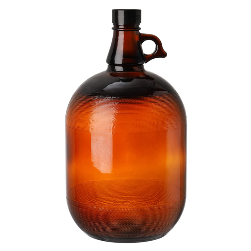 1 Gallon Glass Jugs Empty Amber Fermenting Growler Glass Bottle with Seal Lid