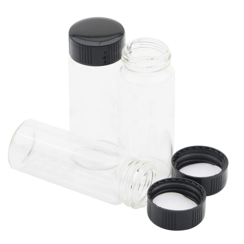 Premium 10ml 15ml 20ml 30ml Clear Round Glass Vial Small Glass Tube with Screw Cap