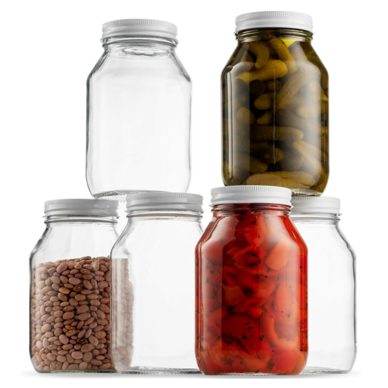 32oz Regular Mouth Glass Jars with Lid Airtight Container for Pickling Canning Home Decor