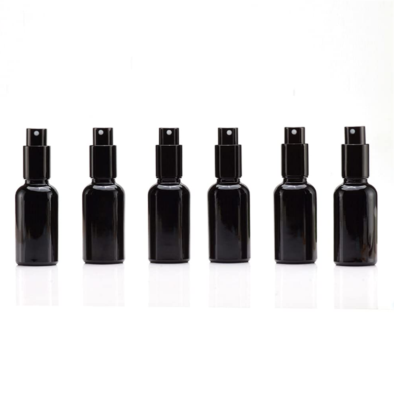 1oz Black Frosted Glass Spray Bottles Empty Perfume Fine Mist Atomizer with Pump Head