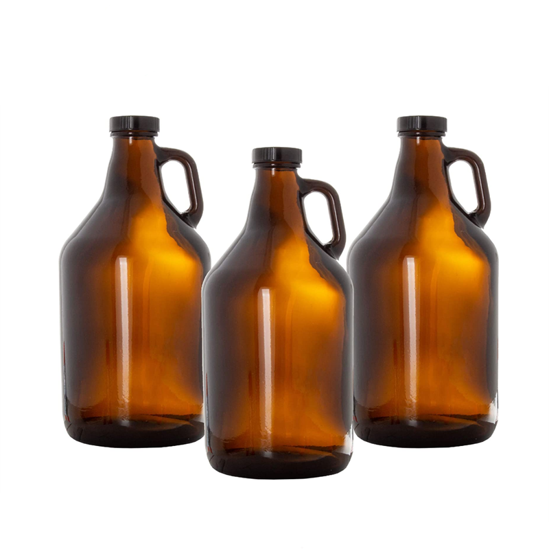 1 Gallon Glass Jugs Empty Amber Fermenting Growler Glass Bottle with Seal Lid