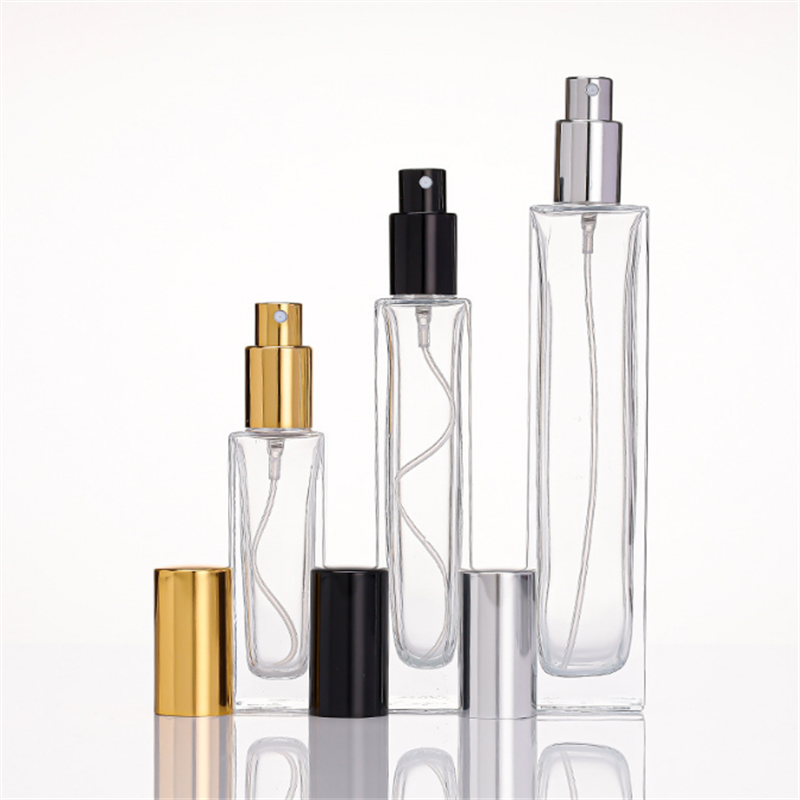 Atomizer Clear Empty Square 5ml 10ml 15ml 30ml 50ml 100ml Screw Perfume Cosmetic Glass Bottle