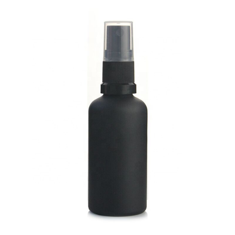 1oz 2oz 4oz Matte Black Fine Mist Boston Glass Bottles with Fine Mist Sprayer