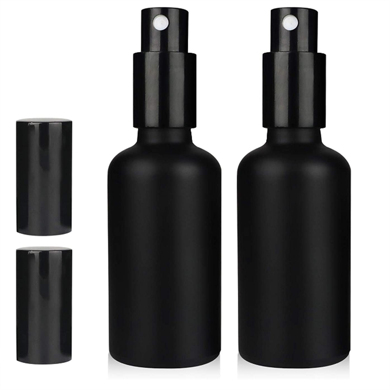 1oz Black Frosted Glass Spray Bottles Empty Perfume Fine Mist Atomizer with Pump Head