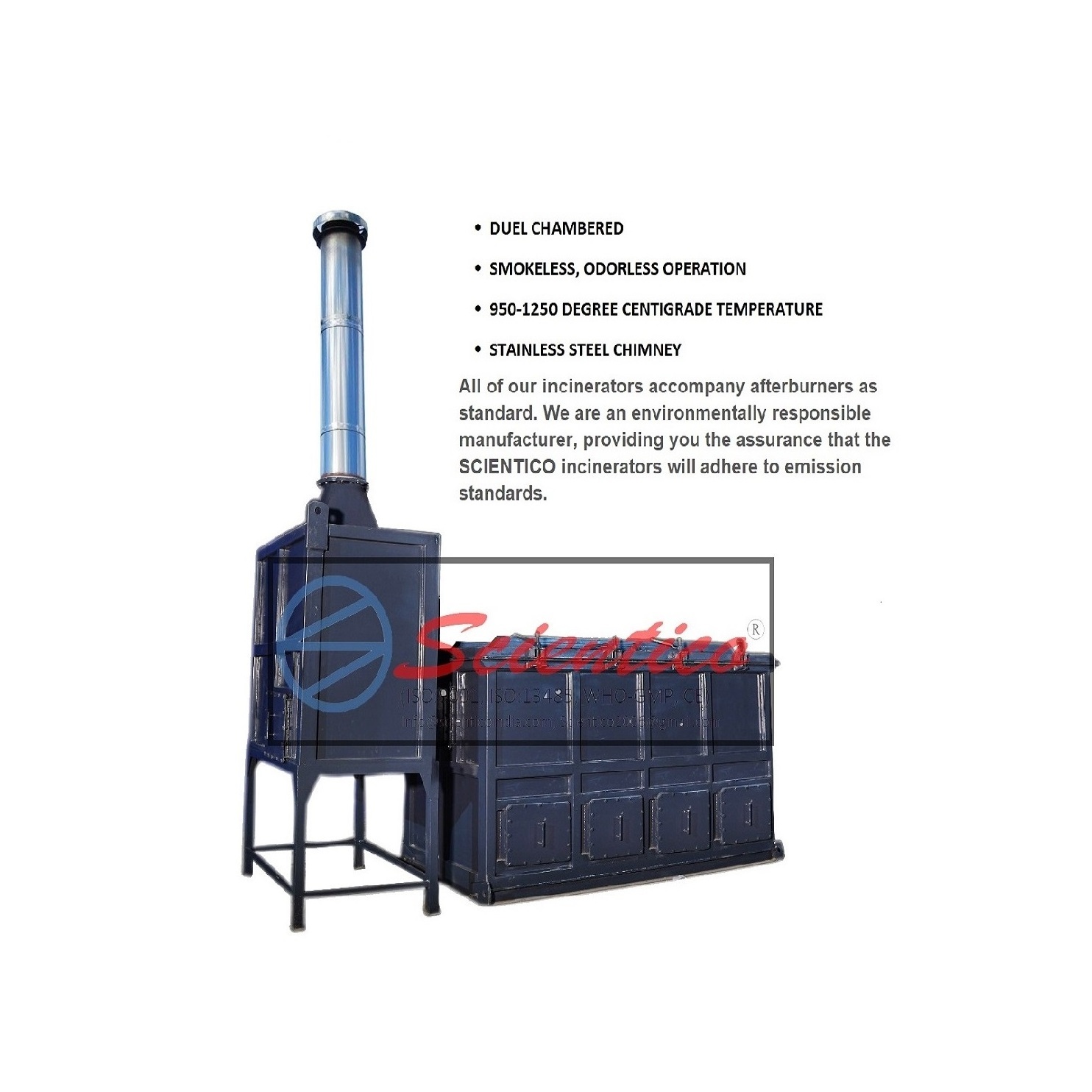 Easy Operational Hot Selling Large Capacity Cremation Animal Incinerator for Recycle Animal Waste from India