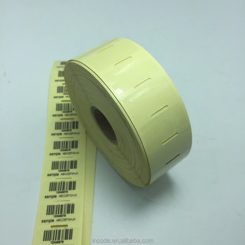 Transparent PET adhesive barcode stickers, thermal transfer polyester stickers roll label