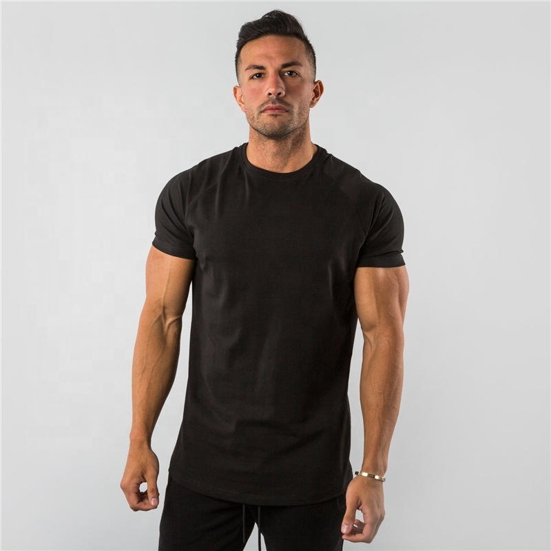 95%cotton 5% spandex custom private logo workout wear gym clothing fitness apparel plain blank men T Shirt