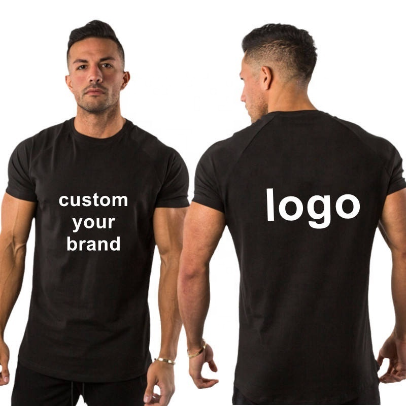 95%cotton 5% spandex custom private logo workout wear gym clothing fitness apparel plain blank men T Shirt