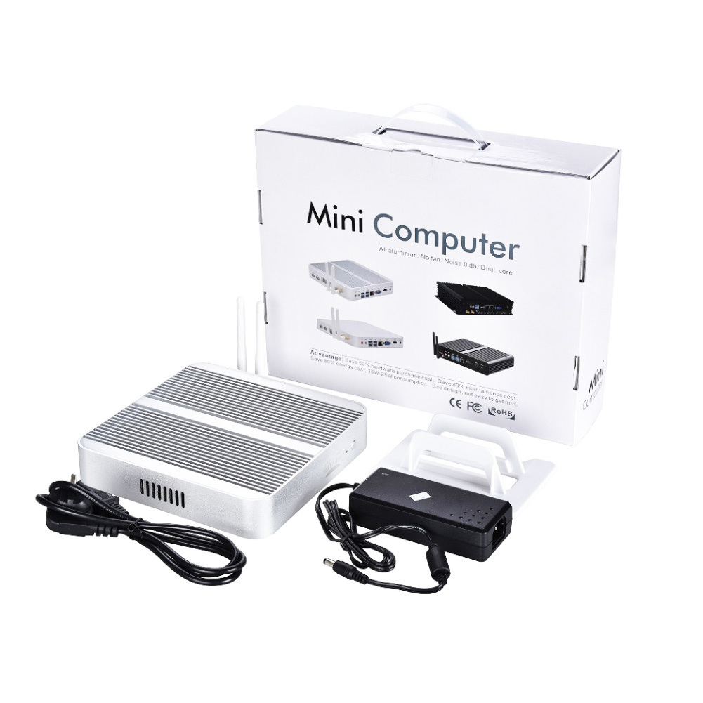 Win 10 linux micro Desktop pc Computer hardware Core i3 7167U Mini fanless office PC with VGA USB WIFI