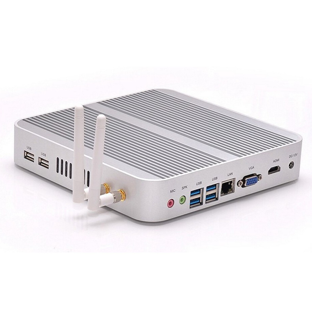 Win 10 linux micro Desktop pc Computer hardware Core i3 7167U Mini fanless office PC with VGA USB WIFI