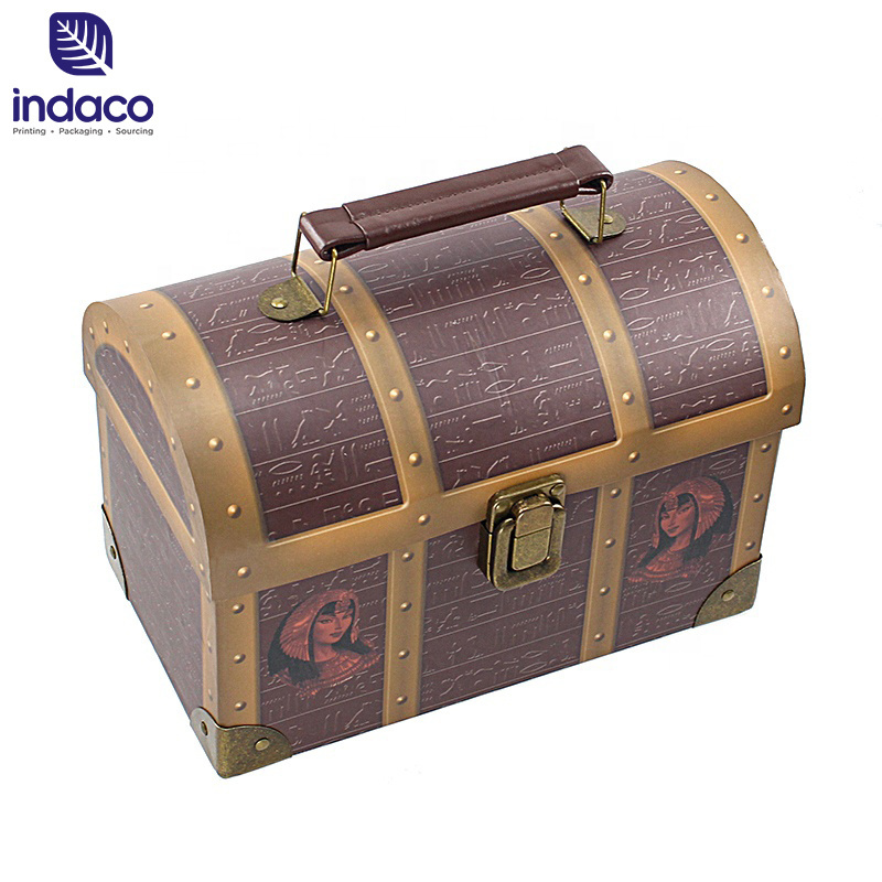 Vintage paper made treasure box custom gift suitcase shaped storage box